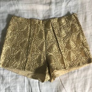 H&M gold embroidered shorts